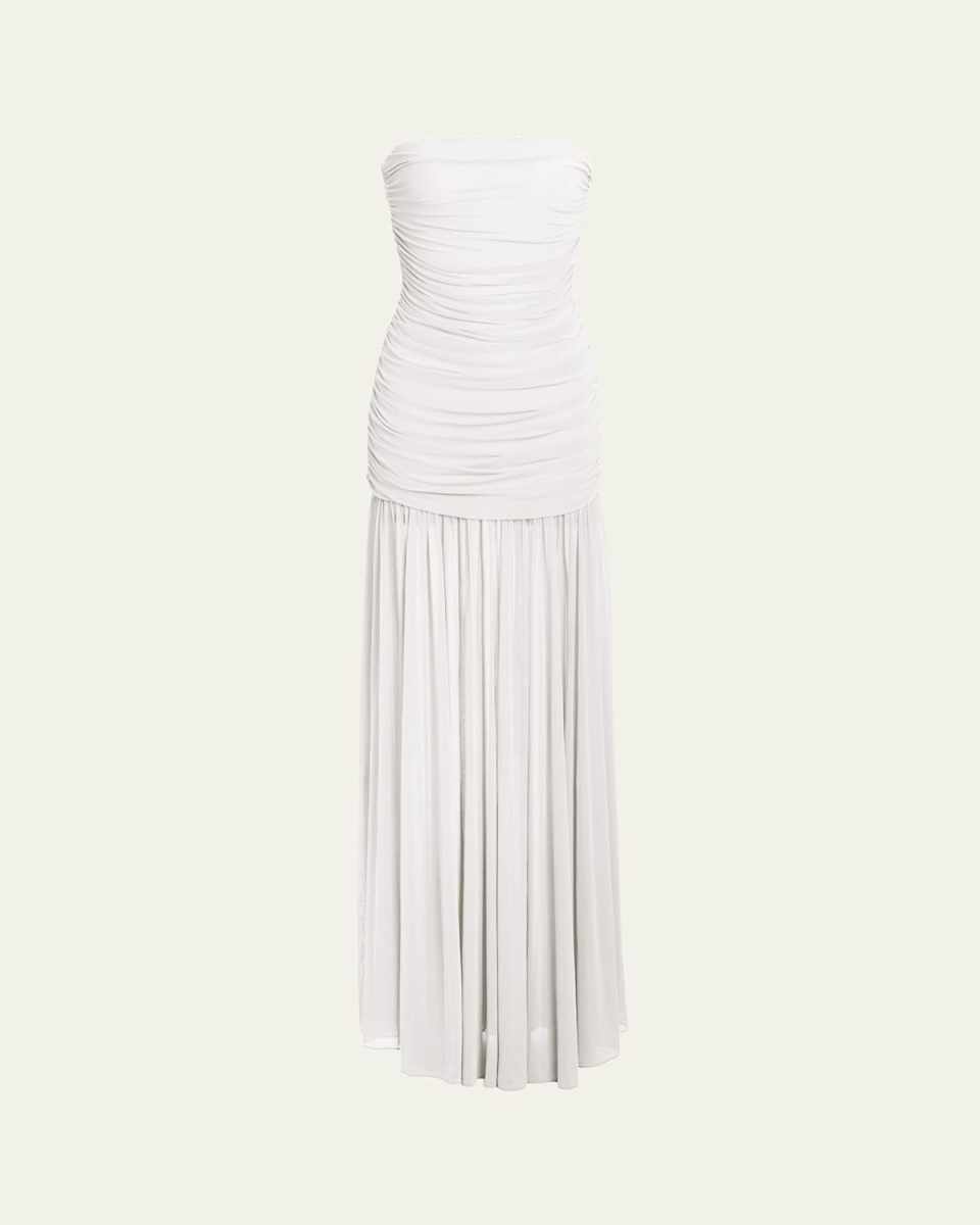Adele Ruched Strapless Maxi Dress